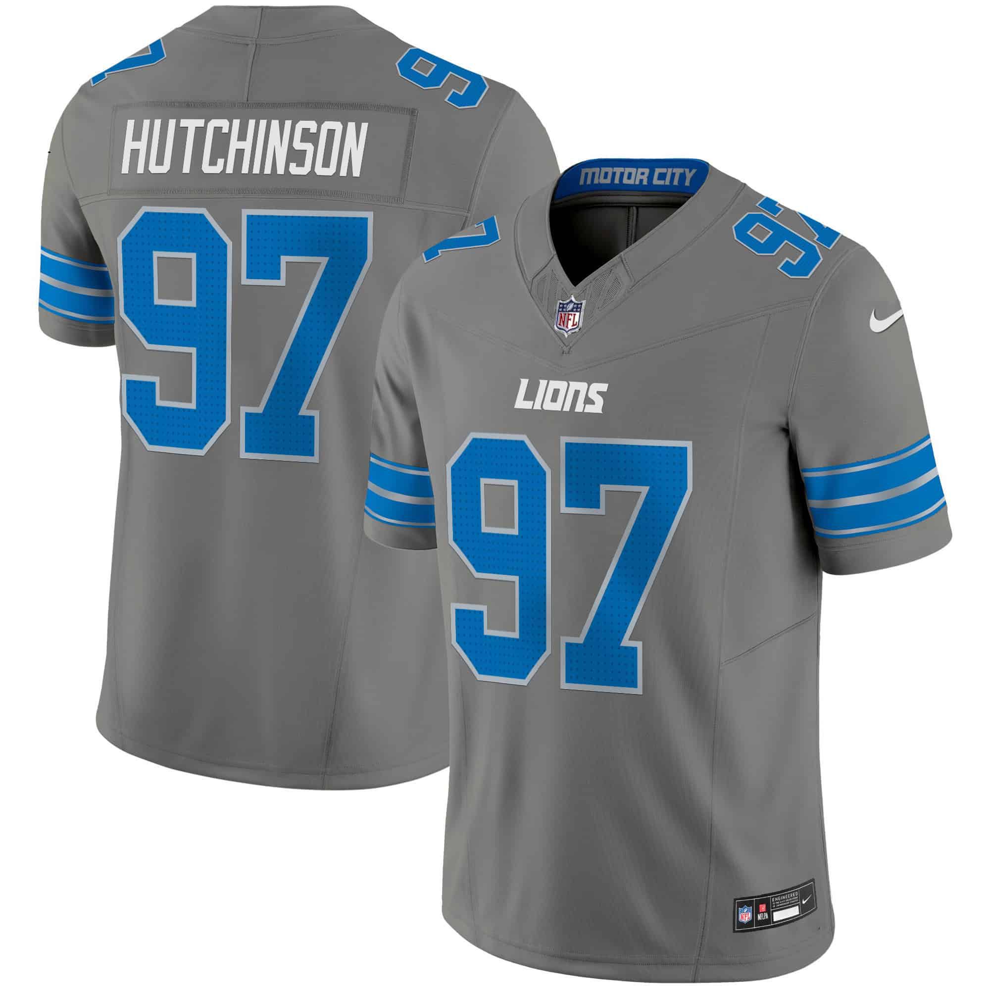 Men Detroit Lions #97 Hutchinson Grey 2024 Nike Vapor Limited NFL Jersey->indianapolis colts->NFL Jersey